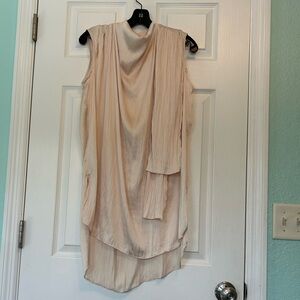 BCBGMaxAzria Soft Peach draped sleeveless high low Blouse